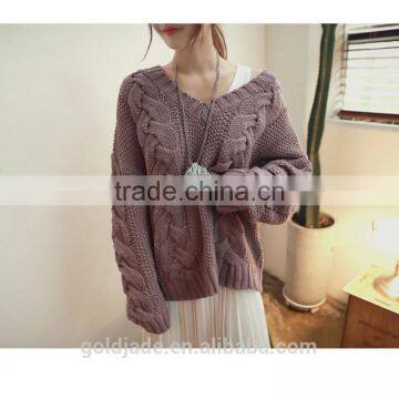 Plus Size Women Sexy V-neck Knit Sweater Outerwear Pullover Tops Knitted Cashmere Sweater Women photo-2