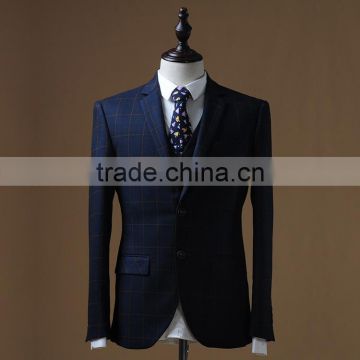 2017 latest design made to measure mens high quality suit three piece set made in china