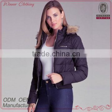 2014 fashion windbreaker women winter quilted puffer jacket with hood