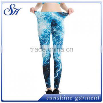 KX017 Polyester Women's Novelty Leggings With Blue Lightning 2017 photo-6