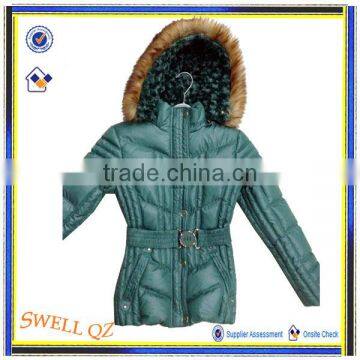 New women coat with fur hood