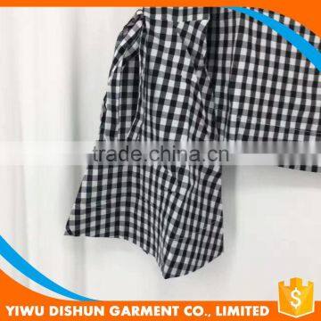 Women Latest Design Custom Embroidery Check Long Sleeve Shirt photo-2