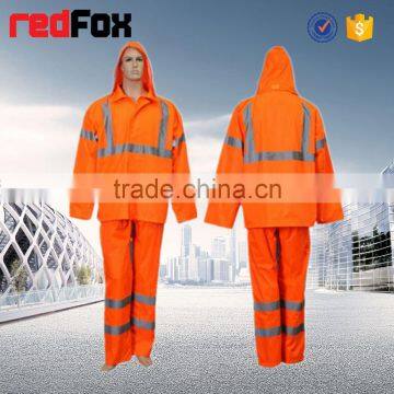 100% polyester pvc reflective raincoat