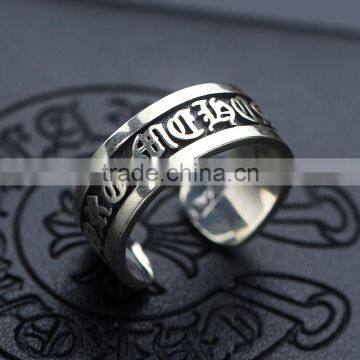 Manufacturer Top Quality Words Patterned Men's Jewelry Mystic Sterling Silver Big Ring for Men photo-2