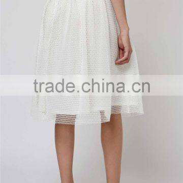 Latest Fashion 2016 Ball Gown Summer Skirt Airtex Prom Midi Skirt White Mesh Skirts Wholesale photo-5