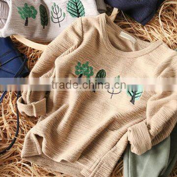 YE5157 Autumn 2017 Children Clothing Korean Embroidery Tree Children T-shirt photo-4