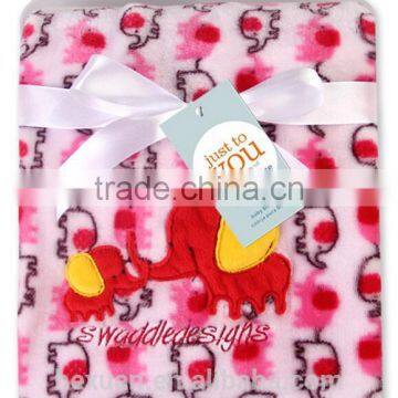 Cute Plain Animal Hood Blanket With Baby Coral Fleece Blanket photo-5