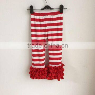 2015 baby red and white stripe ruffle pants solid red ruffle YW-200