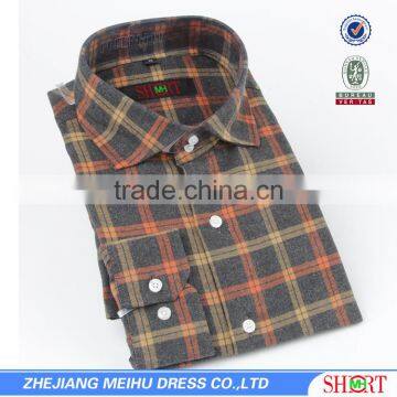 fashion men's casual dress flannel plaid shirts