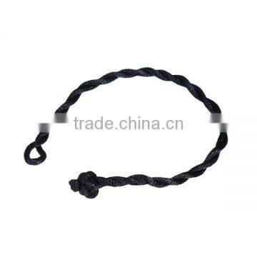 Cheap Wholesale Black 19.5cm Long Polyester Braiding Bracelets photo-2