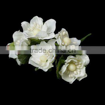 Terylene Artificial Flower Decoration Millinery White 11.0cm(4 3/8"), 3 Bundles