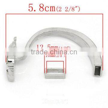 Half Bracelet Bangle Bar With Slider Halloween Owl Silver Tone Red & Clear Rhinestone 5.8cm x 1.7cm, 2Sets photo-2