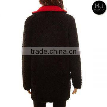 Factory Wholesale Women Sherpa Fleece 1/4 Zip Pullover photo-3