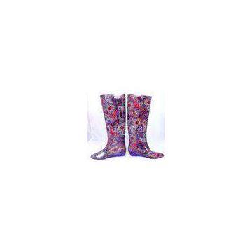 Waterproof Coloured Thigh Rain Boots , Removable Insole Boots