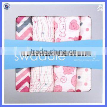 Top quality custom baby 100% cotton muslin swaddle blanket fabric