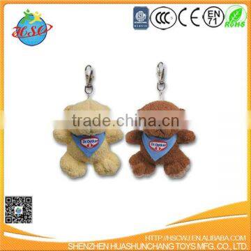promotion stuffed cream brown teddy bear keychain gift