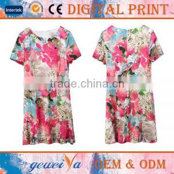 Polyester Chiffon Custom Digital Printed Fashion Dress