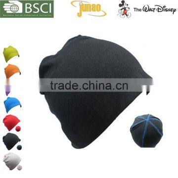 Cheap Black Cotton Jersey Beanie With Company Logo