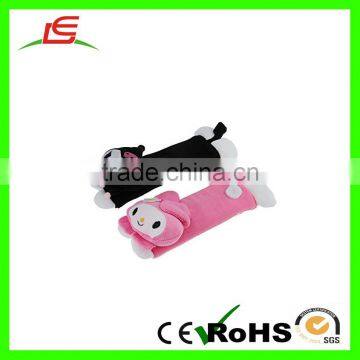ODM Wholesale black&pink rabbit plush seatbelt pad for car safety belts