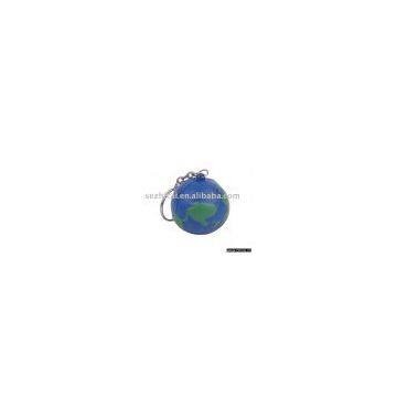 PU stress globe key chain