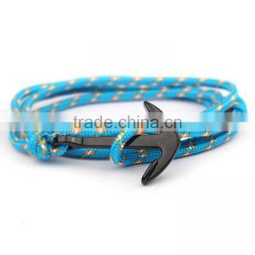 Men Beaded Charm Wrist Band Anchor Bracelet photo-5