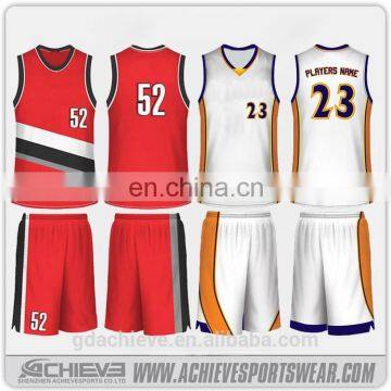 custom 100% cotton basketball jerseys, reversible basketball uniform set