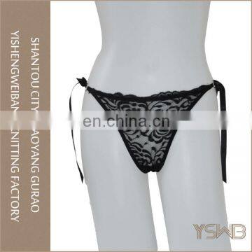 Wholesale different colors string lace black woman wearing sexy panties