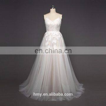 Sexy Spaghetti Strap Neckline Bridal Gowns Perspective Lace Casual Wedding Dress Bridal Gown Evening Dress photo-2