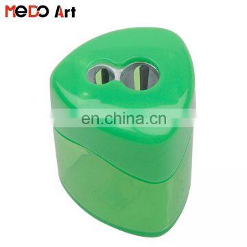 Triangular Plastic Barrel Double Hole Pencil Sharpener