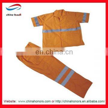 NEW short sleeve type with reflective tape cotton coverall cheap orange coveralls