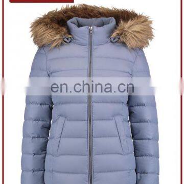 Factory OEM Short Warm Padding Winter Jacket Women With Fur Hood