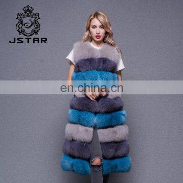 New fashionable wholesale casual waistcoat genuine long fox fur vest