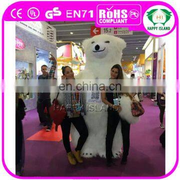 EN71 Fur custom inflatable polar bear costume, inflatable mascot costume