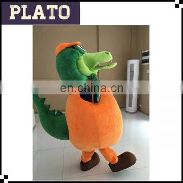 2016 New arrival adult green alligator cartoon characters costume for sale green alligator mascot costume cosplay