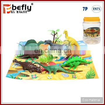 PVC bucket packaging mini dinosaur toy set plastic