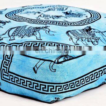 Indian Handmade Cotton Elephant Mandala Bedding Cushion Cover Pets Pillow Case Square Ottoman Poufs Floor Pillow