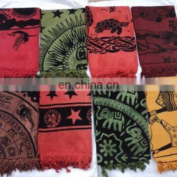 COTTON PRINTED BEACH SARONGS INDIAN HIPPIE STYLES 100 PCS