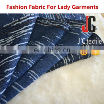 shaoxing 100% printed cotton jeans fabric price denim shirting fabric for jeans