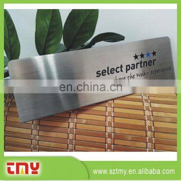 stainless steel curved table stand metal table sign