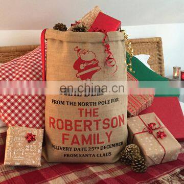 hot sale hessian Christmas flat bag sack for party pack