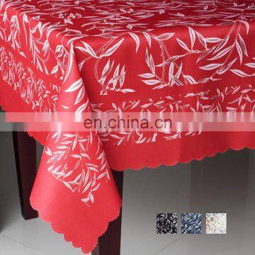 Red design print rectangular table cloth for wedding