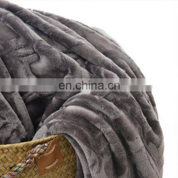 New Arrival Polyester Printed Dark Grey Flannel Fleece Brushed Blanket in Bulk Wholesale Winter Blanket photo-5