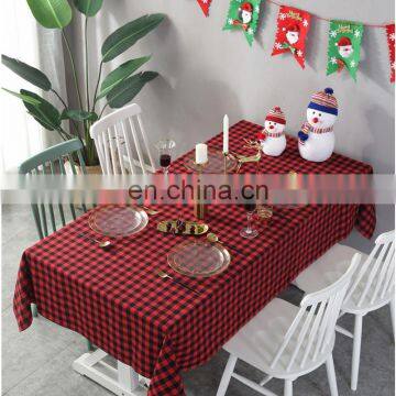 New Year Christmas Tablecloth Retro Plaid Cotton Linen Fabric Nordic Household Rectangular Banquet Table Cloth photo-4
