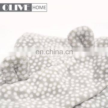 Western Super Soft Jumpsuit Hoodie Dots Printed Coral Fleece Overall Pyjamas With Hood photo-5