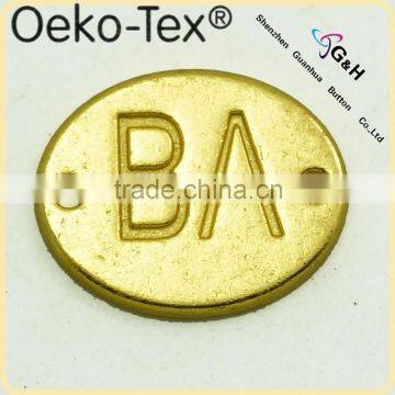metal label for handbags
