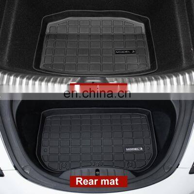 Carest Model3 Car Front Trunk Mat TPE Rubber Floor Tasteless For Tesla Model 3 Accessories Fit Argo Before Cargo Tray Waterproof photo-3