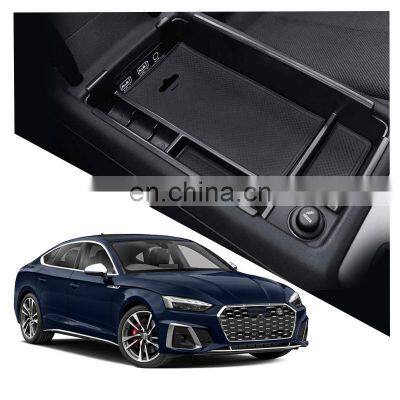 Interior Accessories Parts Silicone Armrest Rest Storage Box Center Control Console Organizer Tray For Audi S5 2017-2020