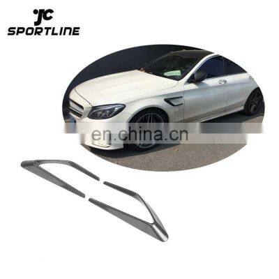 JCSPORTLINE Carbon Fiber W205 C63 Front Fender Scoop Vents Trims for Mercedes Benz C-Class W205 C63 AMG 15-17