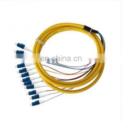 OEM Customized SM 12 Core LC Single Mode  Fiber Optic Patch Cord Pigtail