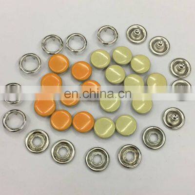 Painted Custom 7.5MM Metal Colorful Beautiful Clothes Enamel Cap Ring Prong Baby Snap Buttons